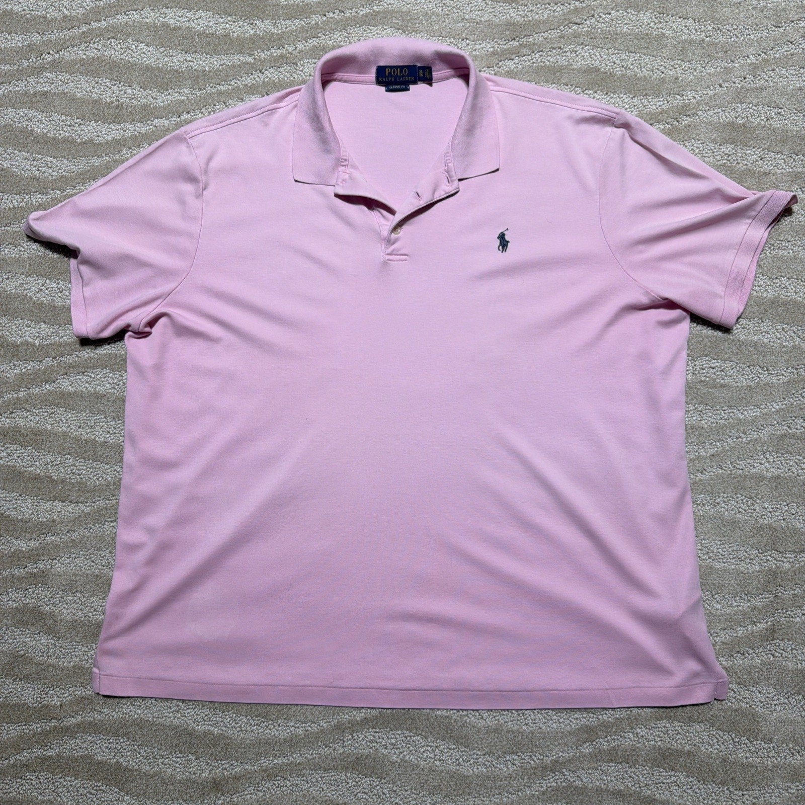 Polo Ralph Lauren Classic Fit Men's Pink Polo Soft Cotton Shirt, Size: X-Large