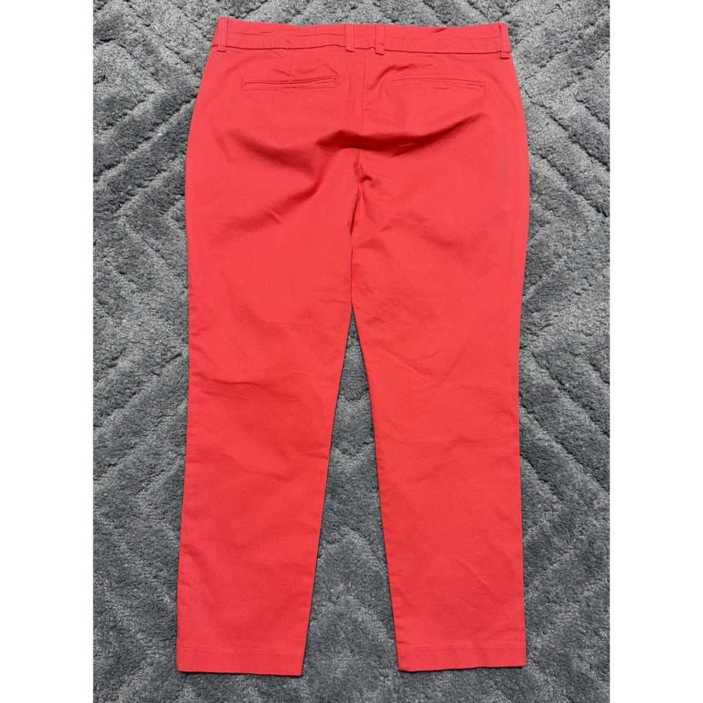 Gap Pants Womens 10 Melon Khaki Slim City Crop Chino Mid Rise Stretch Cotton