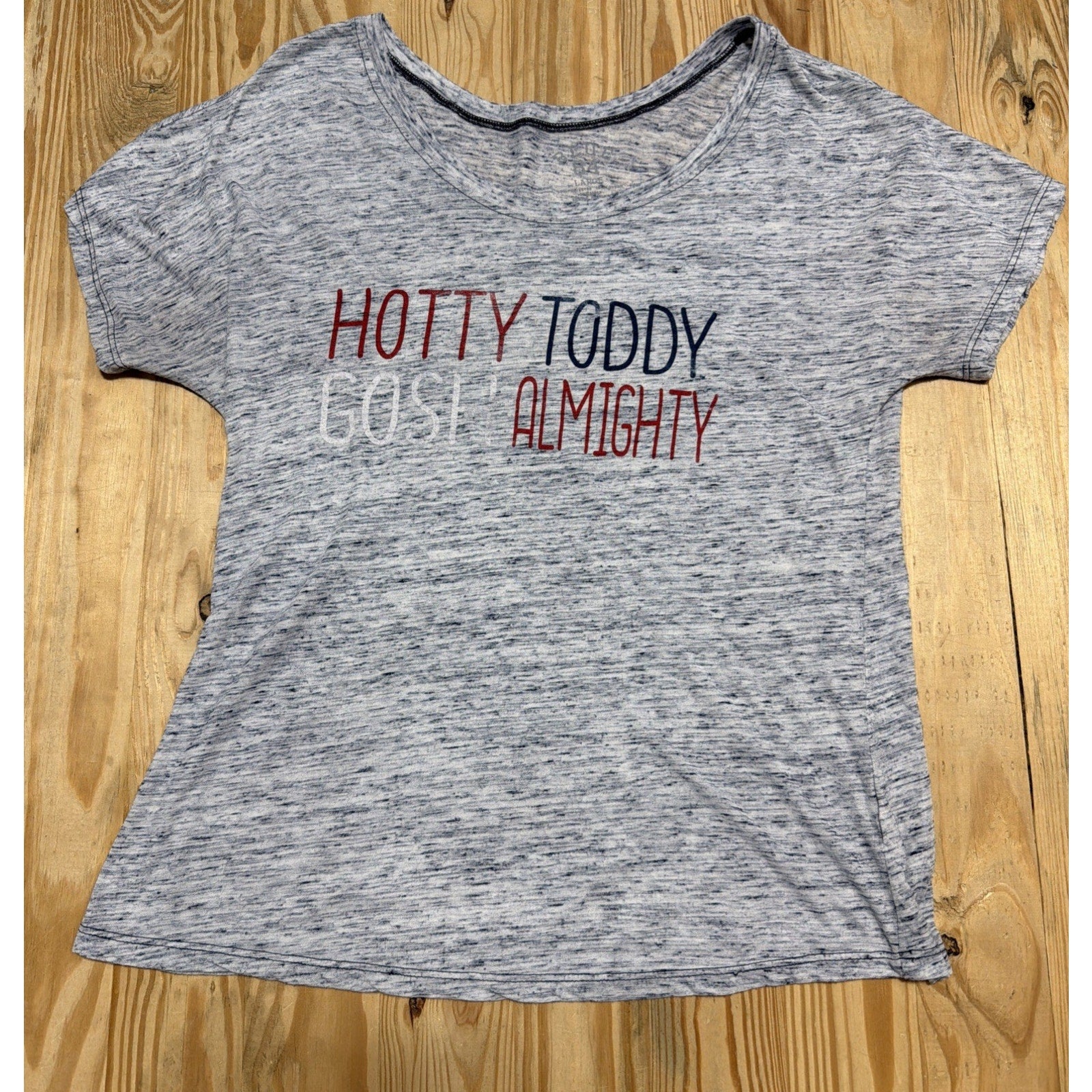 Ole Miss Blue 84 Heather Blue Short Sleeve Tee Large Hotty Toddy Gosh Almighty