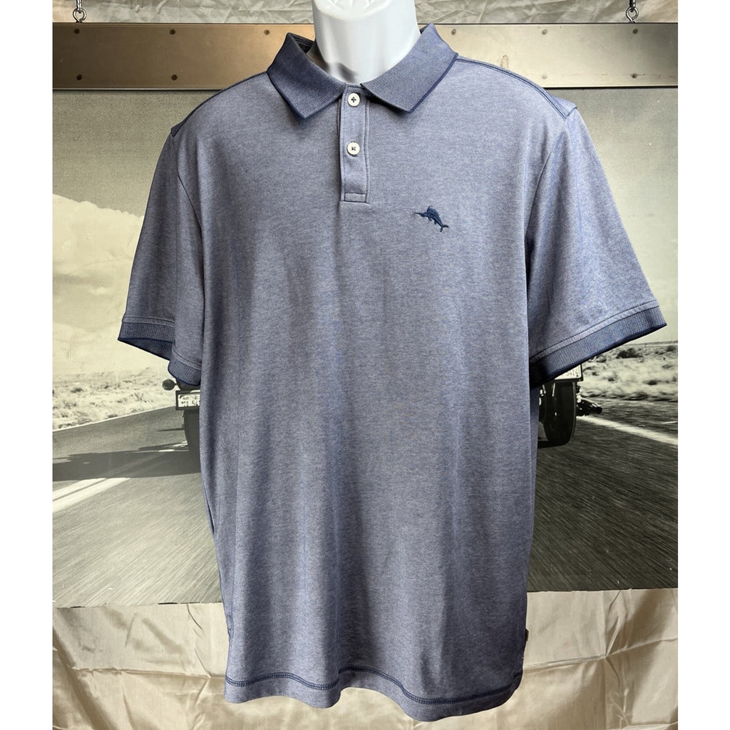 Tommy Bahama Men's Short Sleeve Throne Blue Polo Shirt Size Large
