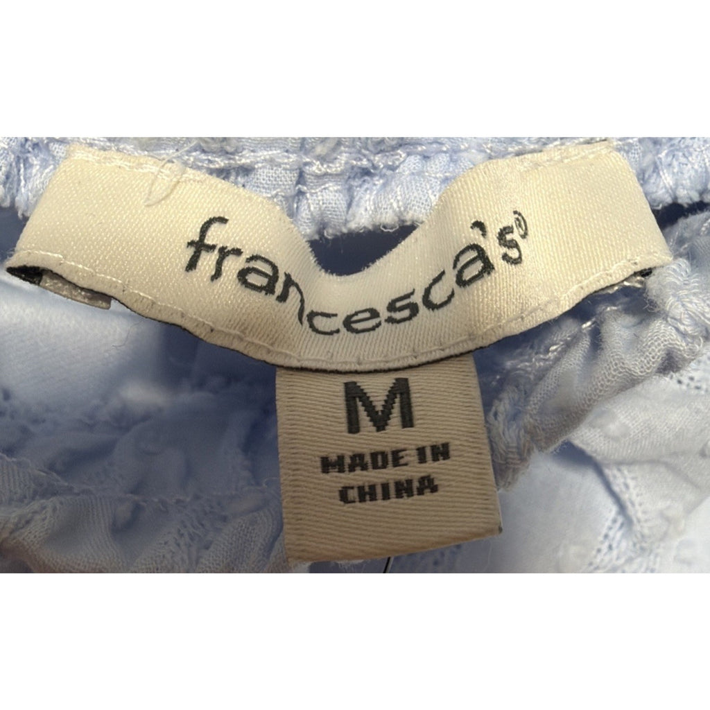 Francesca’s Connie Blue and White Tiered Lace Mini Skirt NWT, Women's Size M
