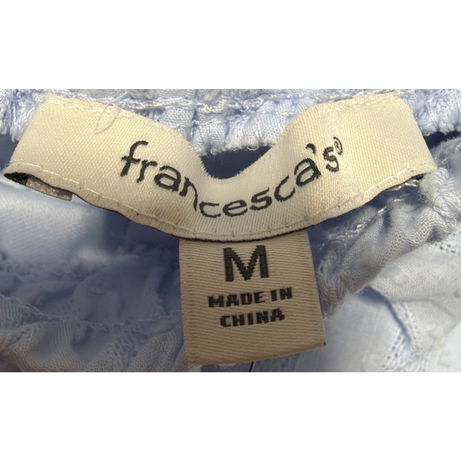 Francesca’s Connie Blue and White Tiered Lace Mini Skirt NWT, Women's Size M