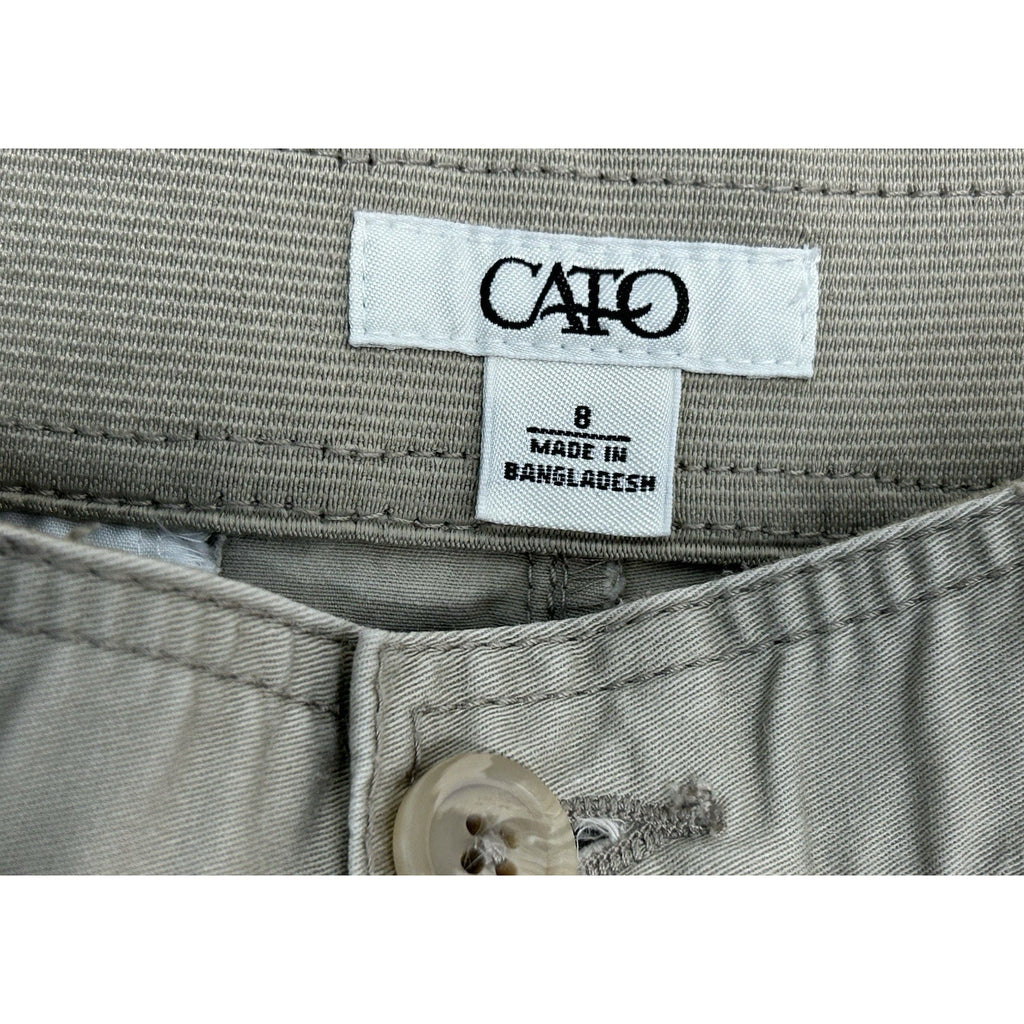 Cato Womens Chino Pants Size 8 Beige Classic Fit High Rise Straight Leg EUC.