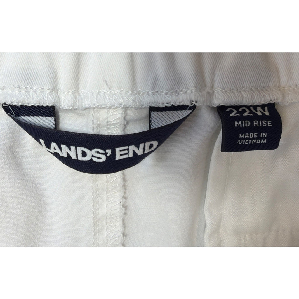 Lands' End Mid Rise Capri Cropped Pants Women Plus Size 22W Pull On Pockets