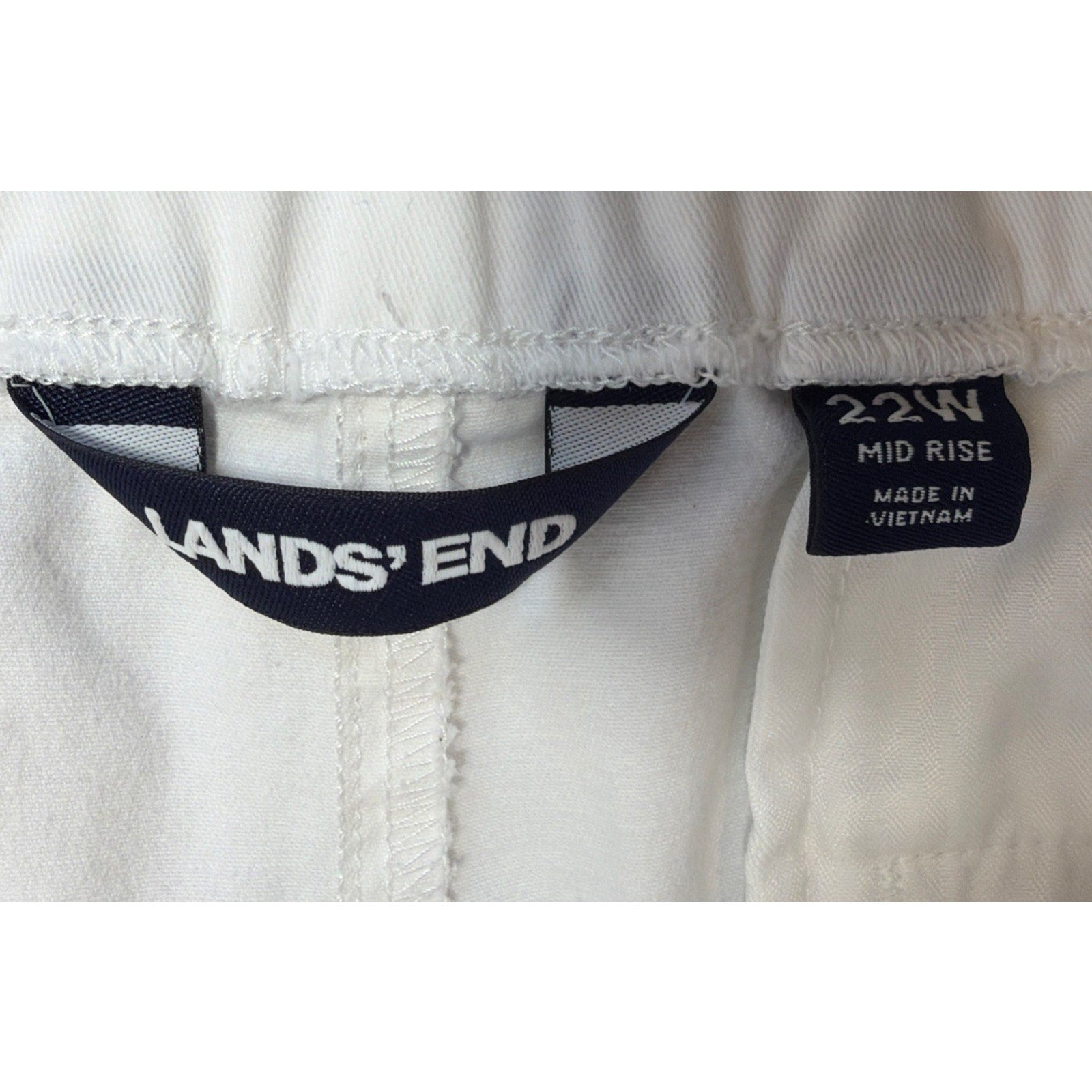 Lands' End Mid Rise Capri Cropped Pants Women Plus Size 22W Pull On Pockets