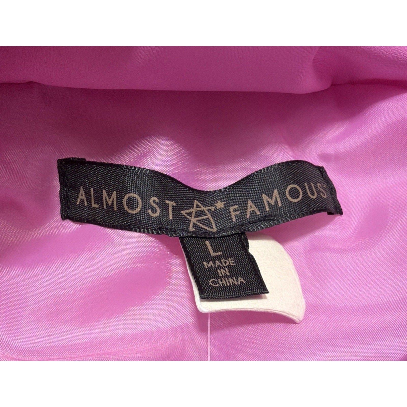 Almost Famous Bright Pink Vest Adjustable Waist Size Large Barbie - NWT