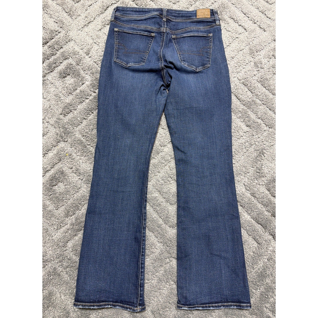 American Eagle Women's Jeans 10 Super Stretch Kick Boot Blue Denim