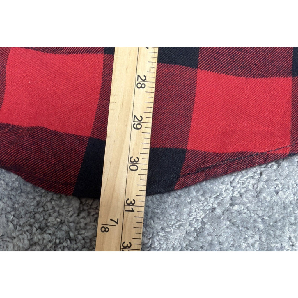 VAns Off The Wall Slim Fit Flannel Shirt Mens XXL Red White Plaid Long Sleeve