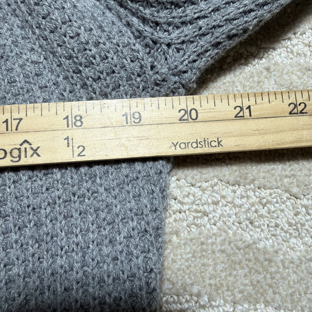 Banana Republic Yoke Waffle Knit Sweater Women's M Gray