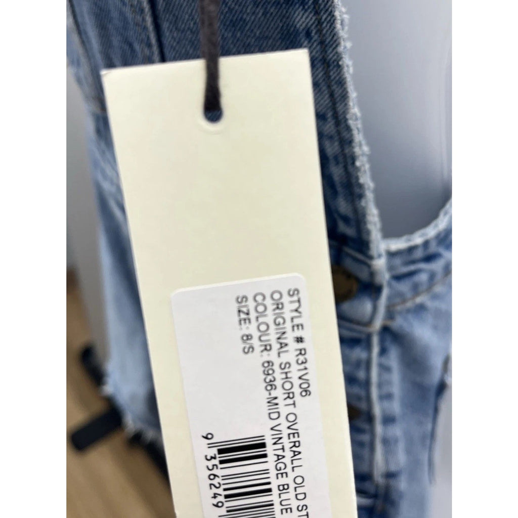 NWT Rolla’s Original Short High Rise Cut Off Jean Overalls Women’s Size 8