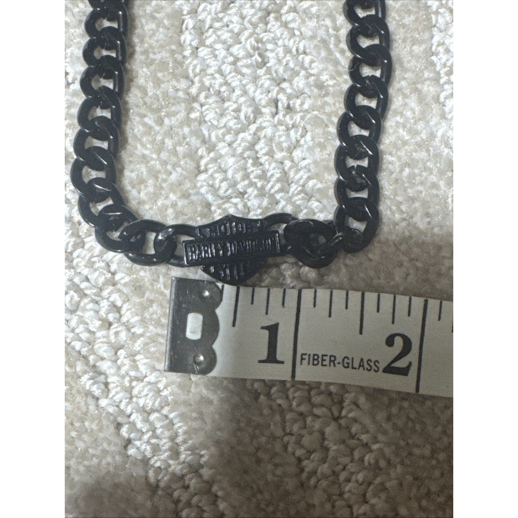 Harley-Davidson 24” Matte Black Bar & Shield Curb Link Chain Necklace 34N00163