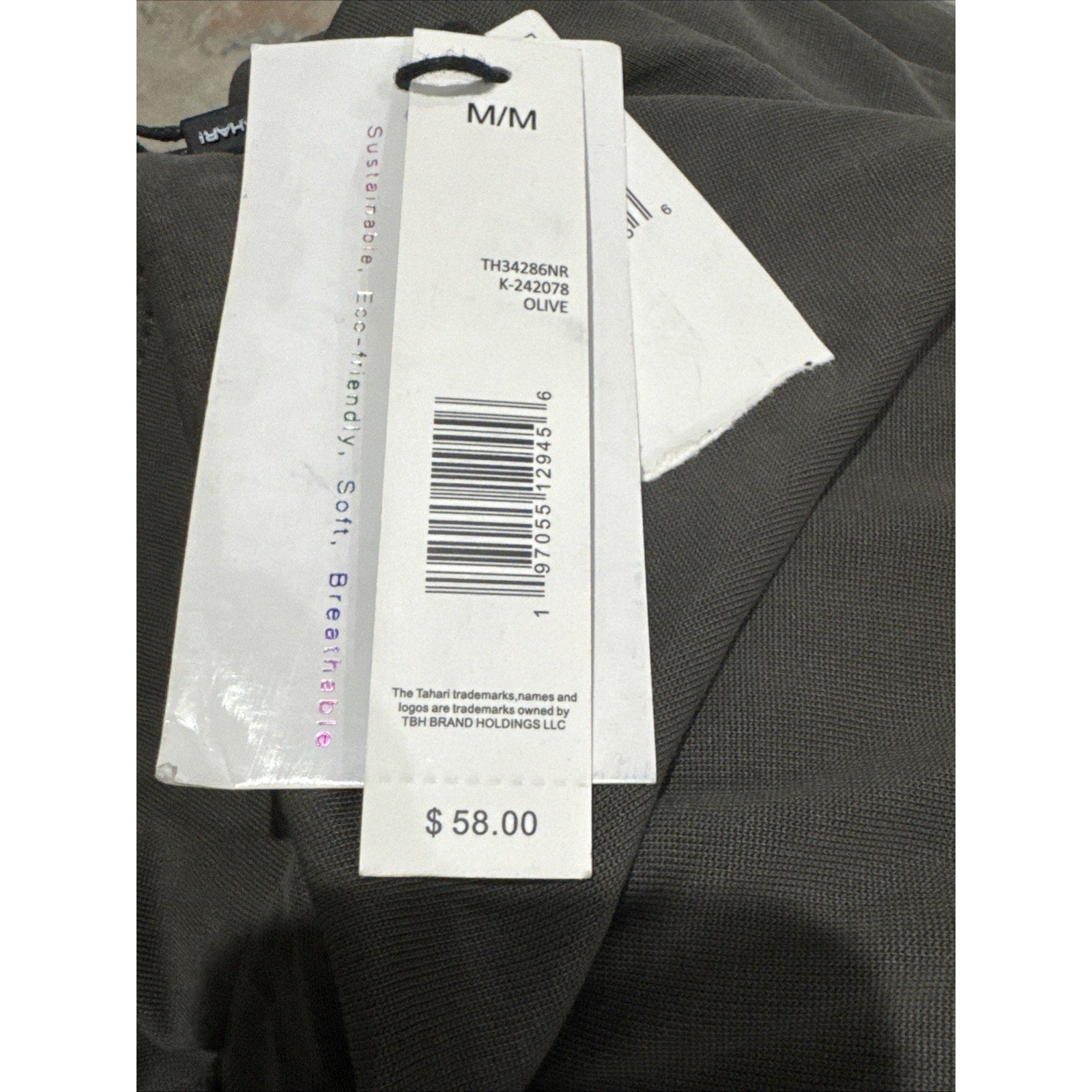 Tahari Maxi Skirt Olive Green Long Stretch Side Slit Women’s Medium NWT