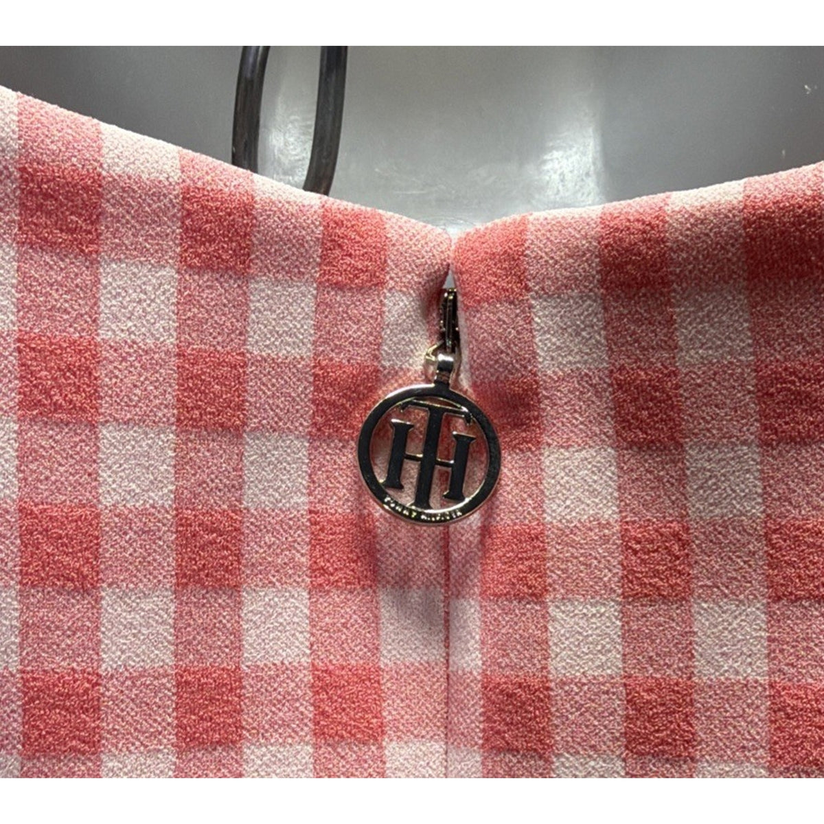 Tommy Hilfiger Dress Womens 6P Petite Pink Gingham Sleeveless Fit Flare NWT