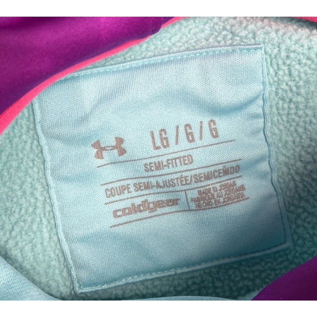 Under Armour Storm Hoodie Womens Large Blue Semi Fitted Cold Gear Pullover