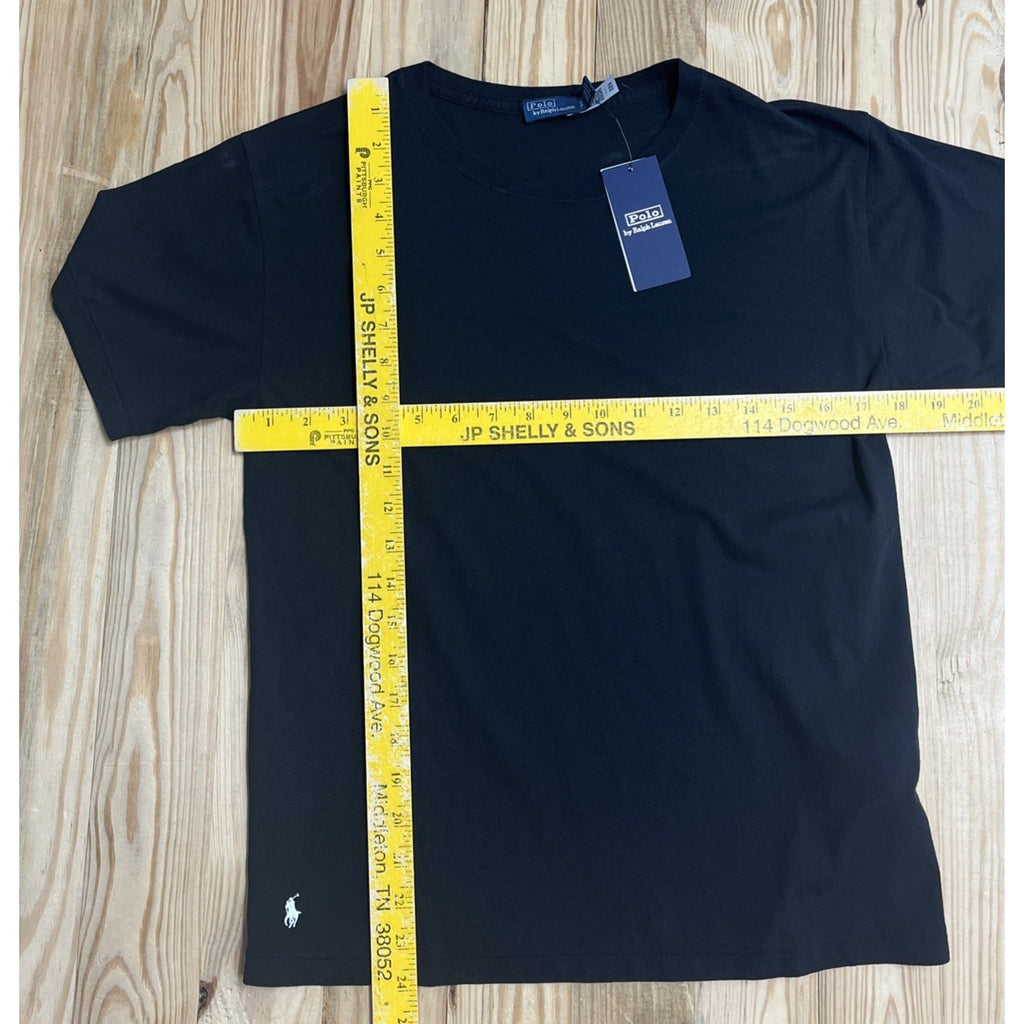 NWT Polo Ralph Lauren Shirt Mens Small Black Pony Round Neck Short Sleeve Cotton