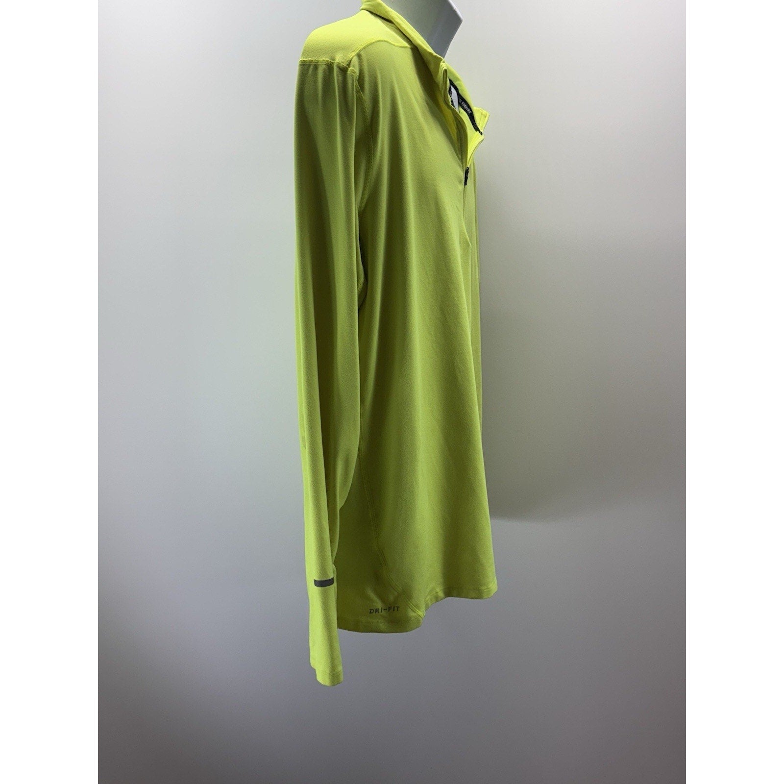 Nike Running 1/4 Zip Jacket Sweatshirt Dri Fit Neon Athletic Mens Sz XL Stains