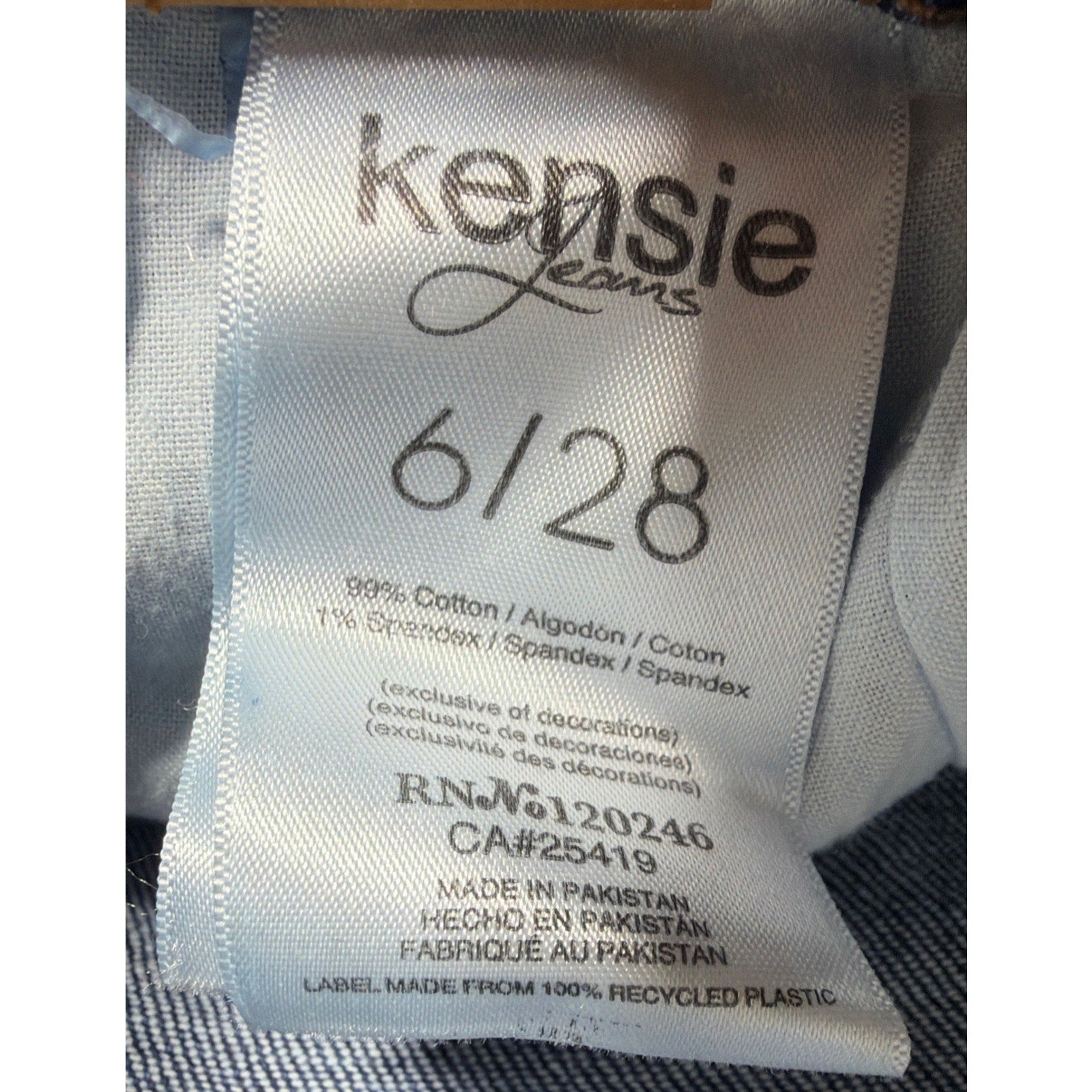 Kensie Jeans Vintage Luxe Women's The Short Size 6/28 Lesina Blue Denim Shorts