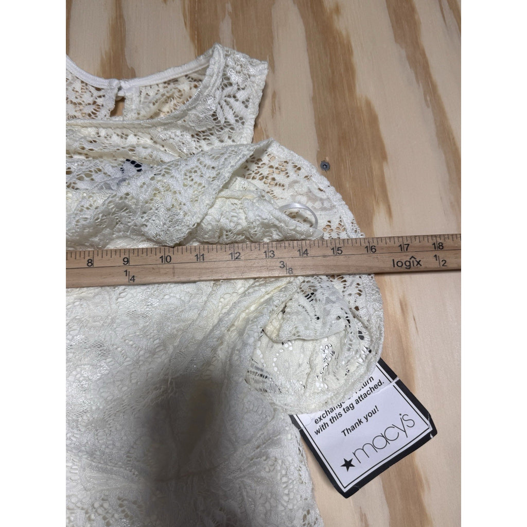 B Darlin Ivory Lace Cold Shoulder Fit Flare Dress Juniors 5/6 NWT Macy’s Party