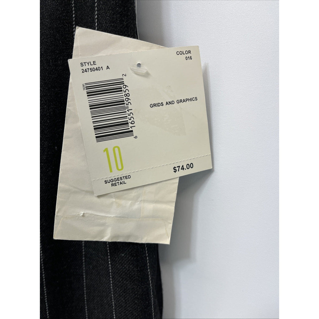 LIZ CLAIBORNE LIZSPORT -Black Pinstripe Straight Leg Pants Size 10 29x30