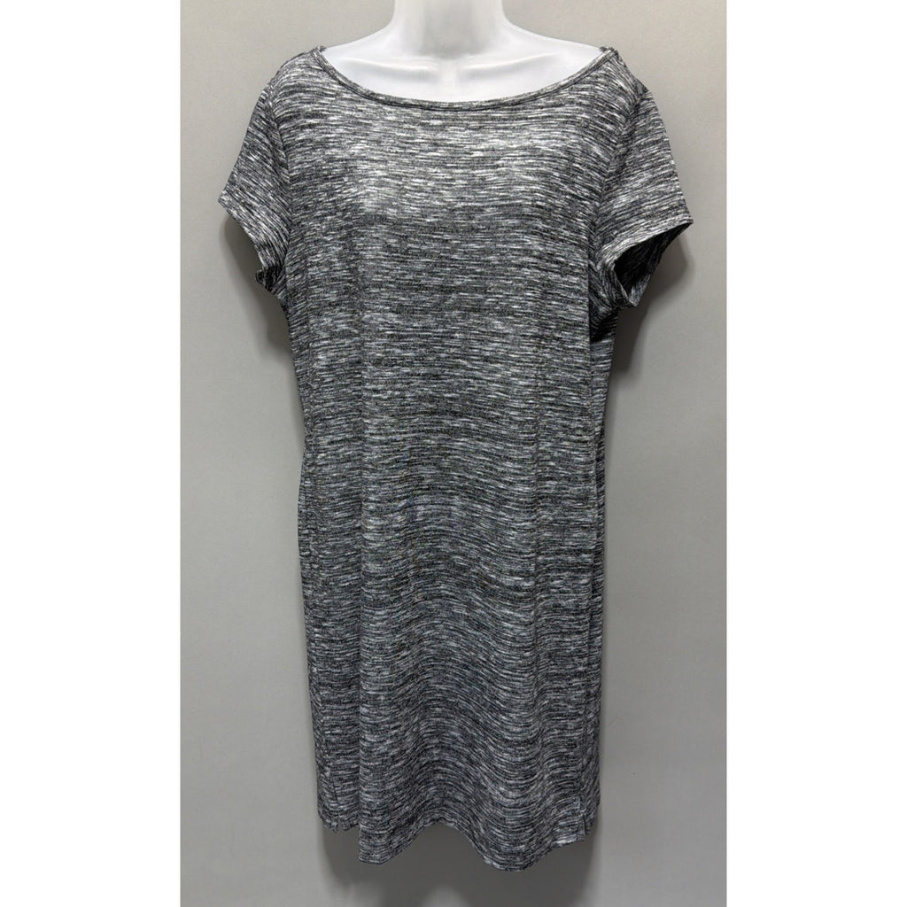 Ann Taylor Loft Size L Heathered Gray Casual Office Career T Shirt Dress