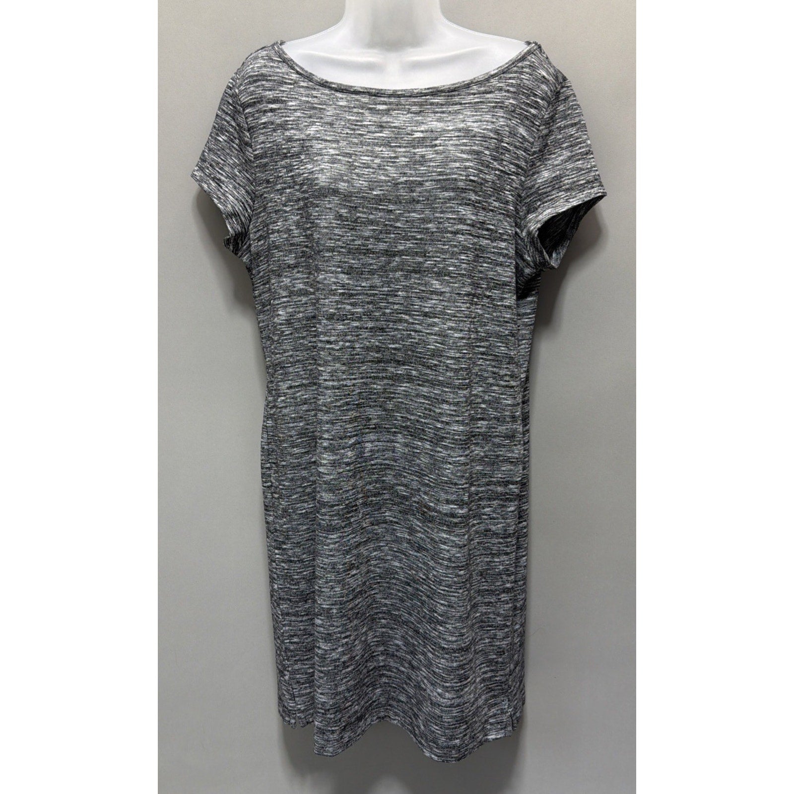Ann Taylor Loft Size L Heathered Gray Casual Office Career T Shirt Dress