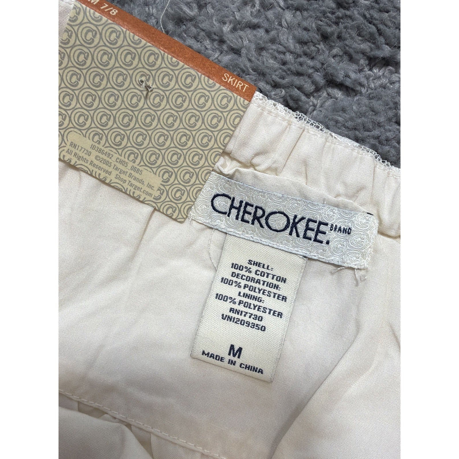 Cherokee Ivory Lined Pleated Floral Lace Mini Skirt Girls Youth Size M7/8 New