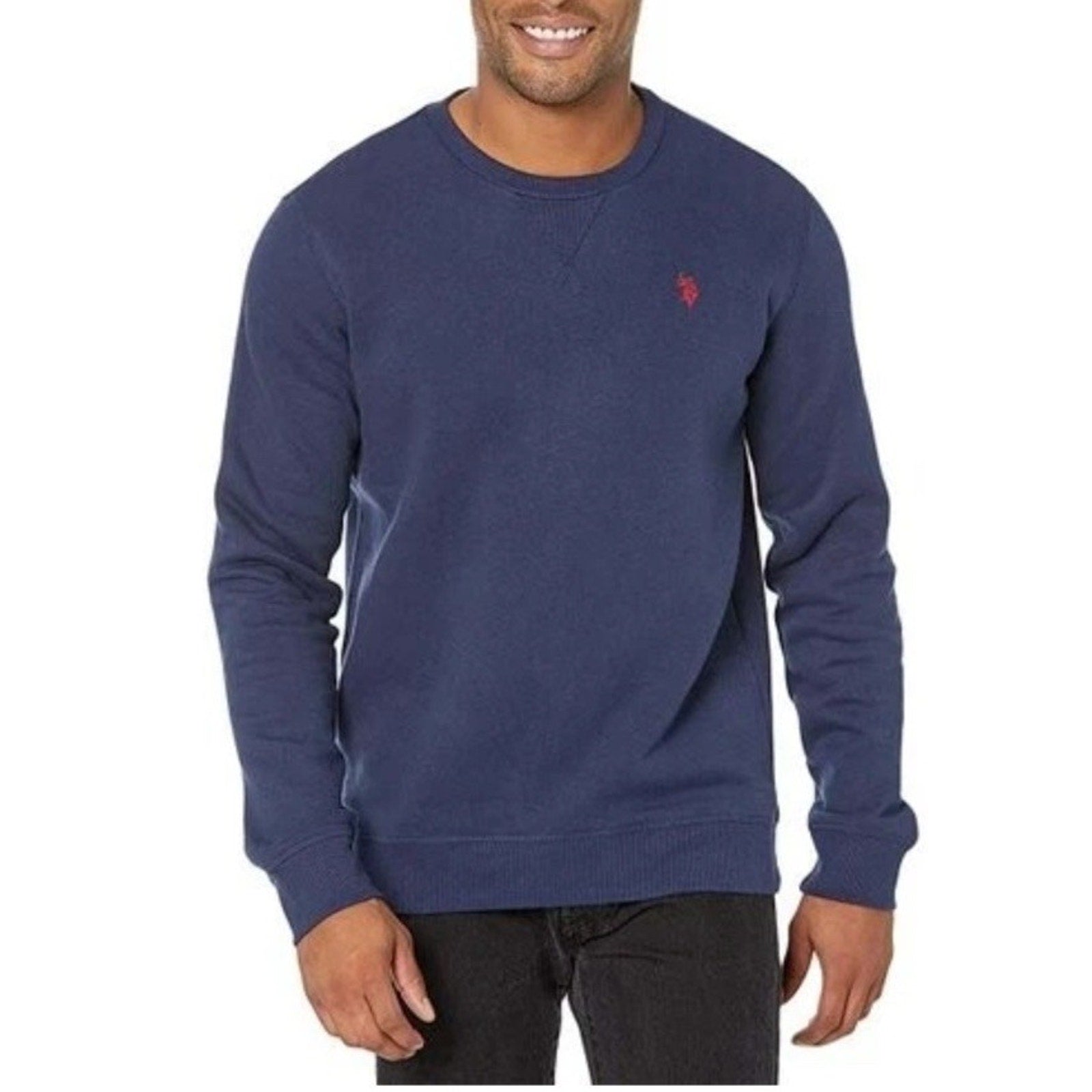 U.S. Polo Assn. | Classic Heather Navy Logo Soft Fleece Pullover Men Size M New