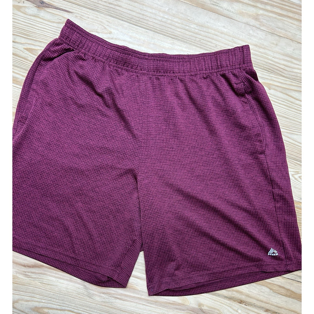 Reebok Men's Size L Burgundy Draw String Athletic Gym Basketball Shorts.