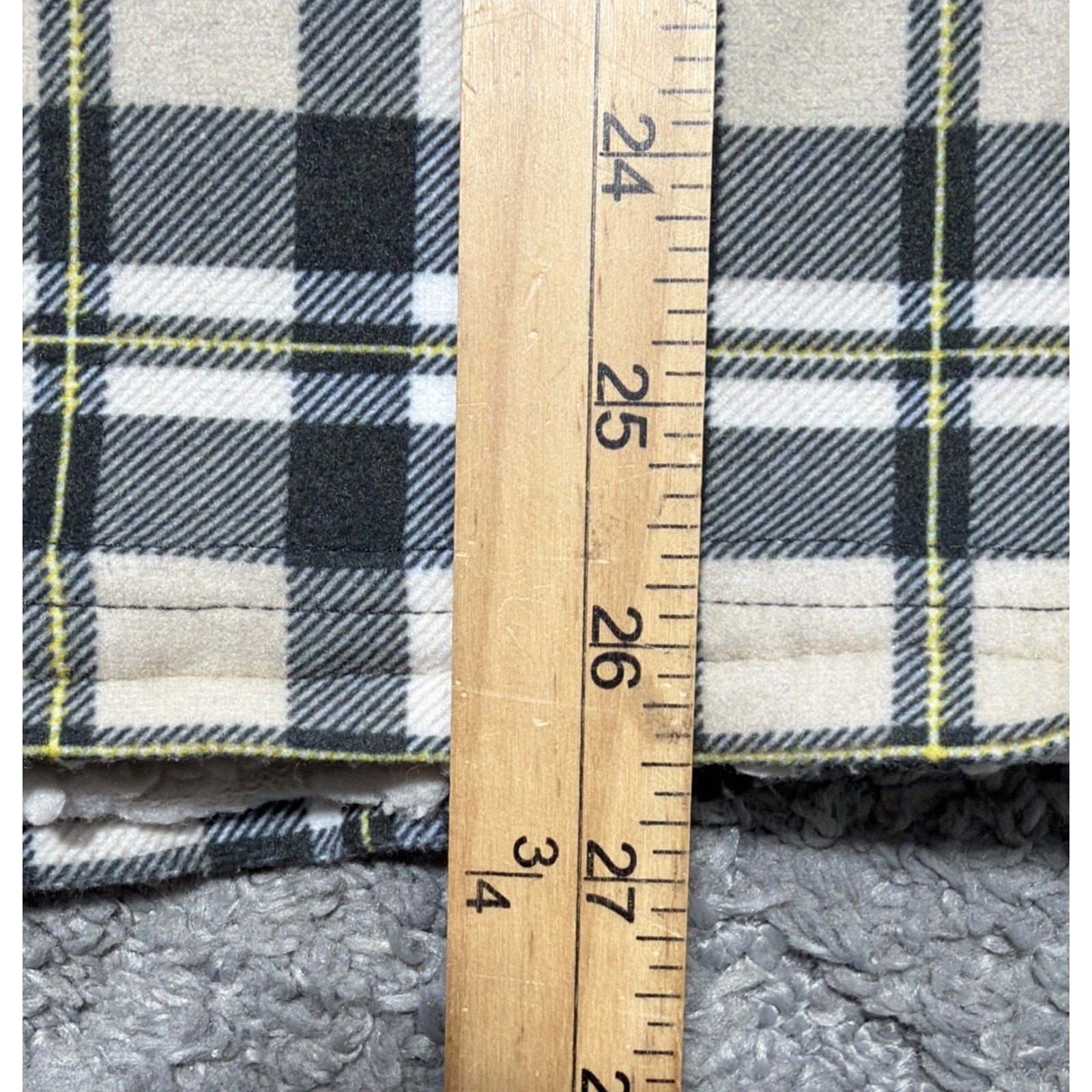 Rugged Point Flannel Shacket Mens XL Biege Plaid Sherpa Fleece Lined Button Up
