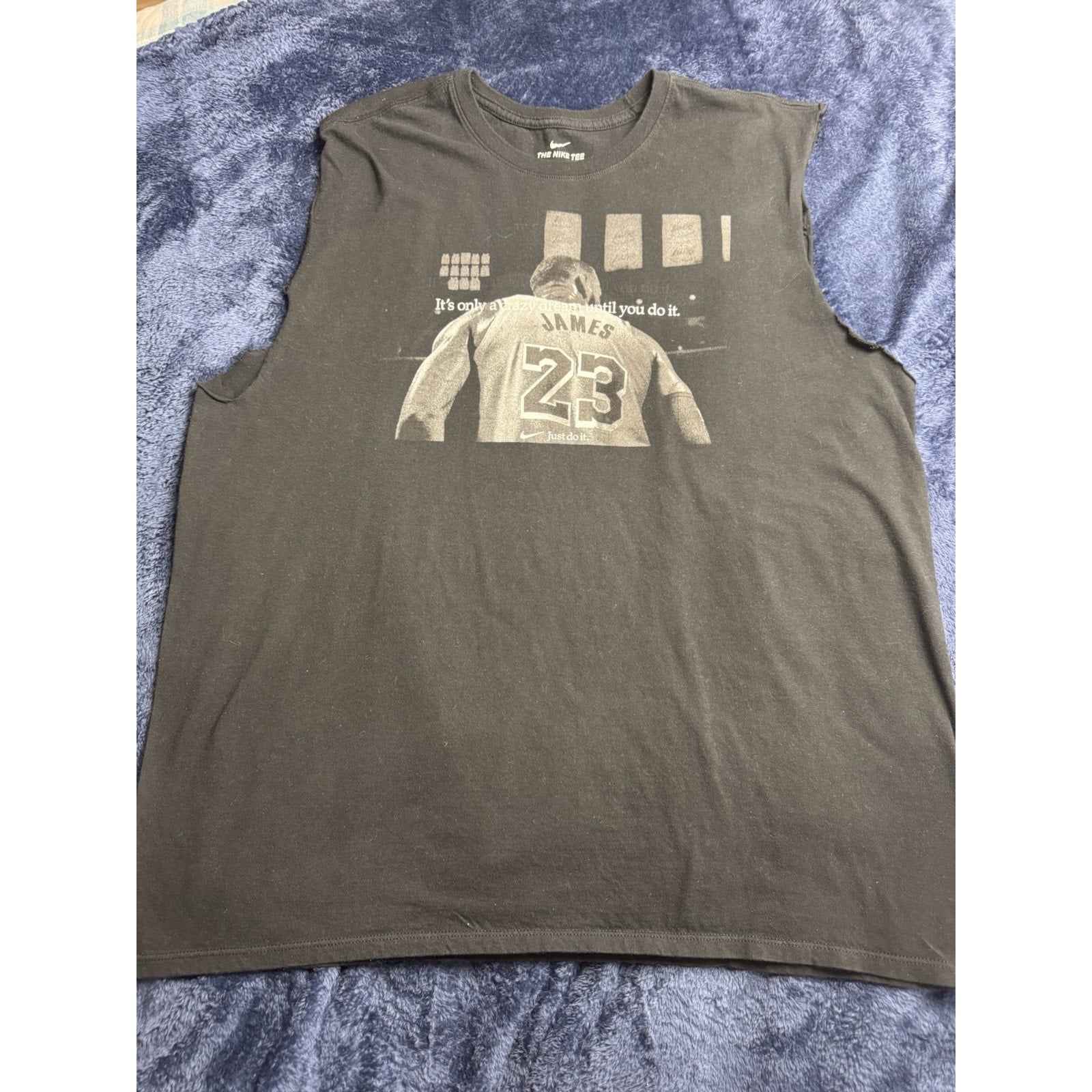 Nike Lebron James “It’s Only A Dream Until You Do It” Black Cut Off Sleeves XL