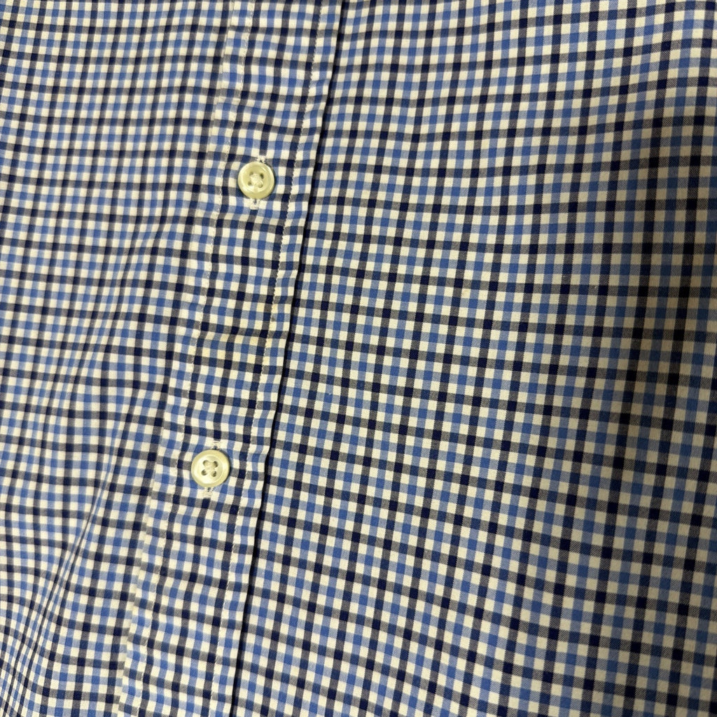 Ralph Lauren Polo Button Up Shirt Mens Blue XL Gingham Long Sleeve Cotton Spot