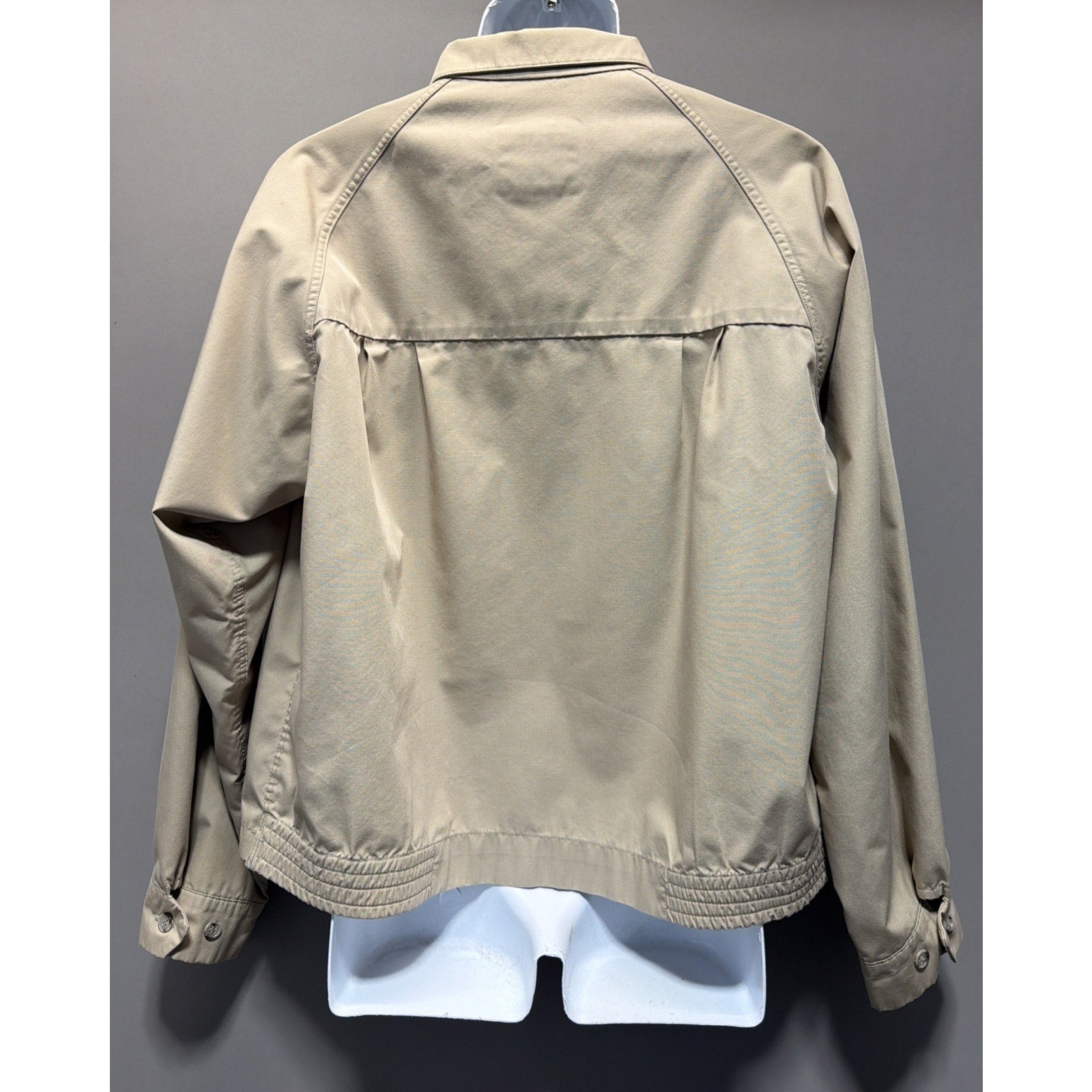 Vintage 90s London Fog Harrington Khaki Combed Cotton Jacket Size 46 Made USA
