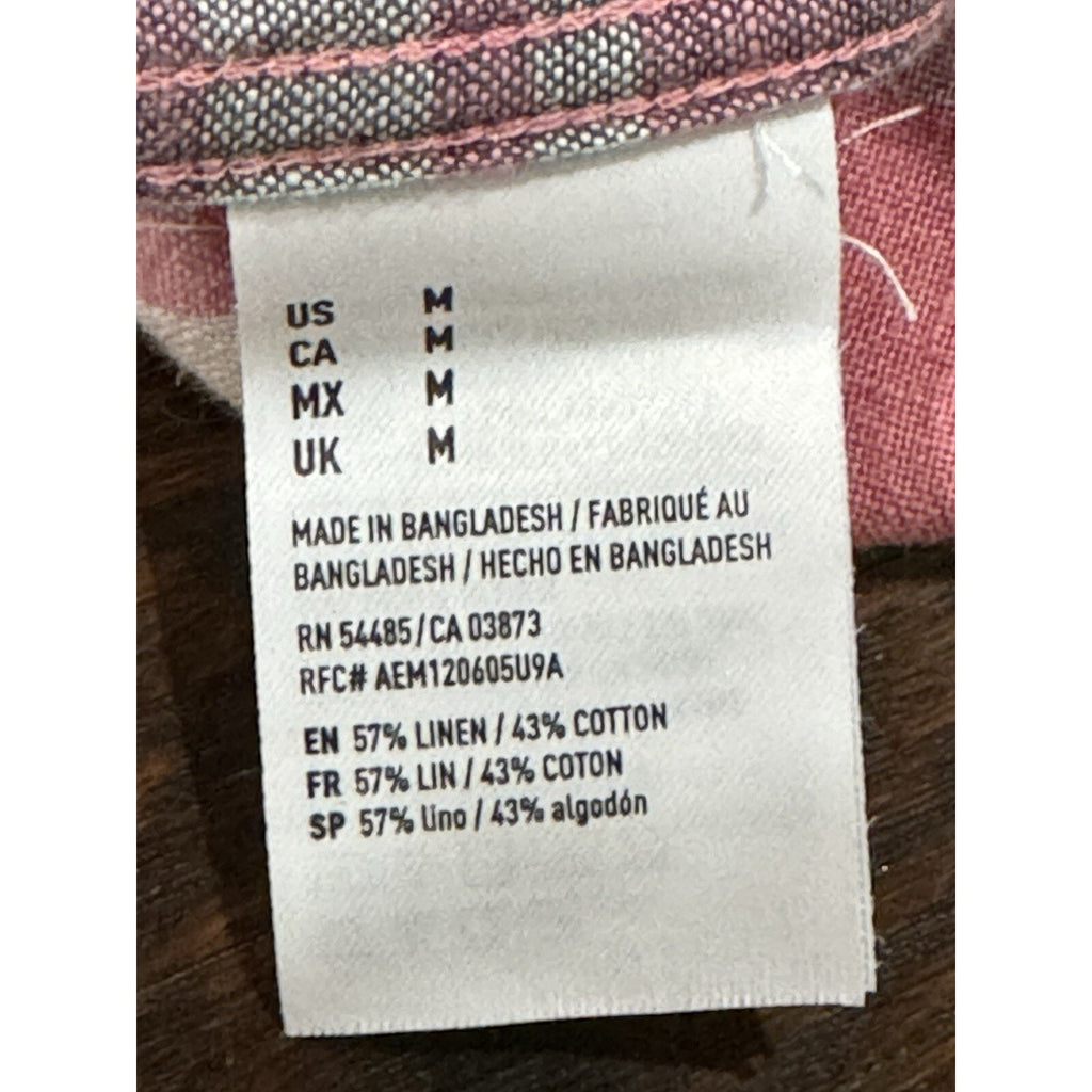American Eagle Seriously Soft Pink Check Button Down Flannel Size Medium