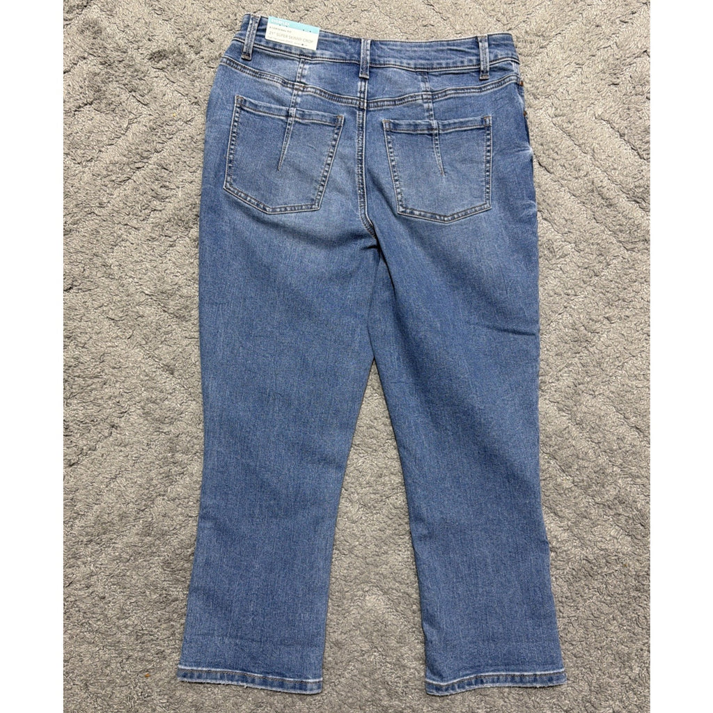 Maurices Everflex Jeans Women's 8 Original Fit High Rise Crop Blue Denim NWT