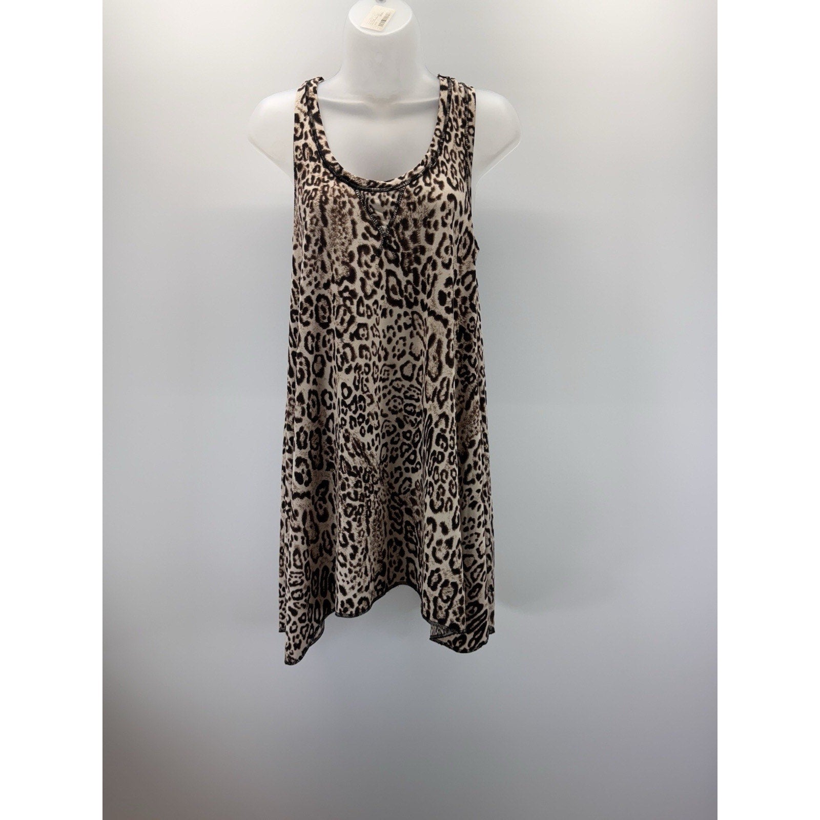 Linea Donatella Lingerie Dress Day To Night Soft Leopard Print Mini Shift Sz M