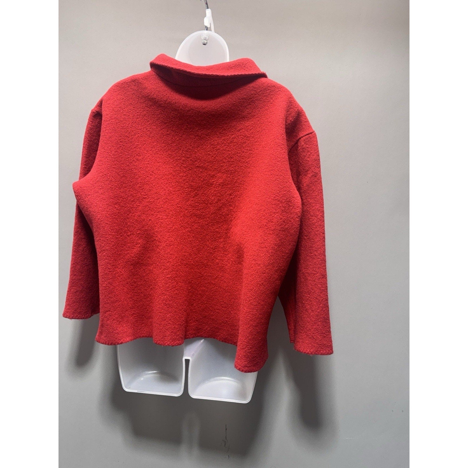 LIZ CLAIBORNE Women's Red Wool Button Front Coat/Jacket Made In USA Size L