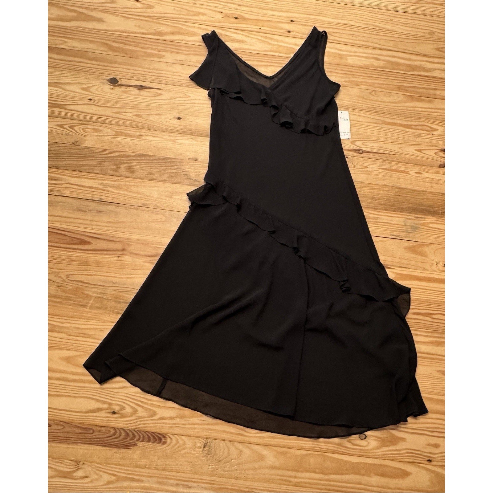 CACHET Vintage Sheer Dress/Cover Up Black Ruffled Women’s Size 12 New With Tags