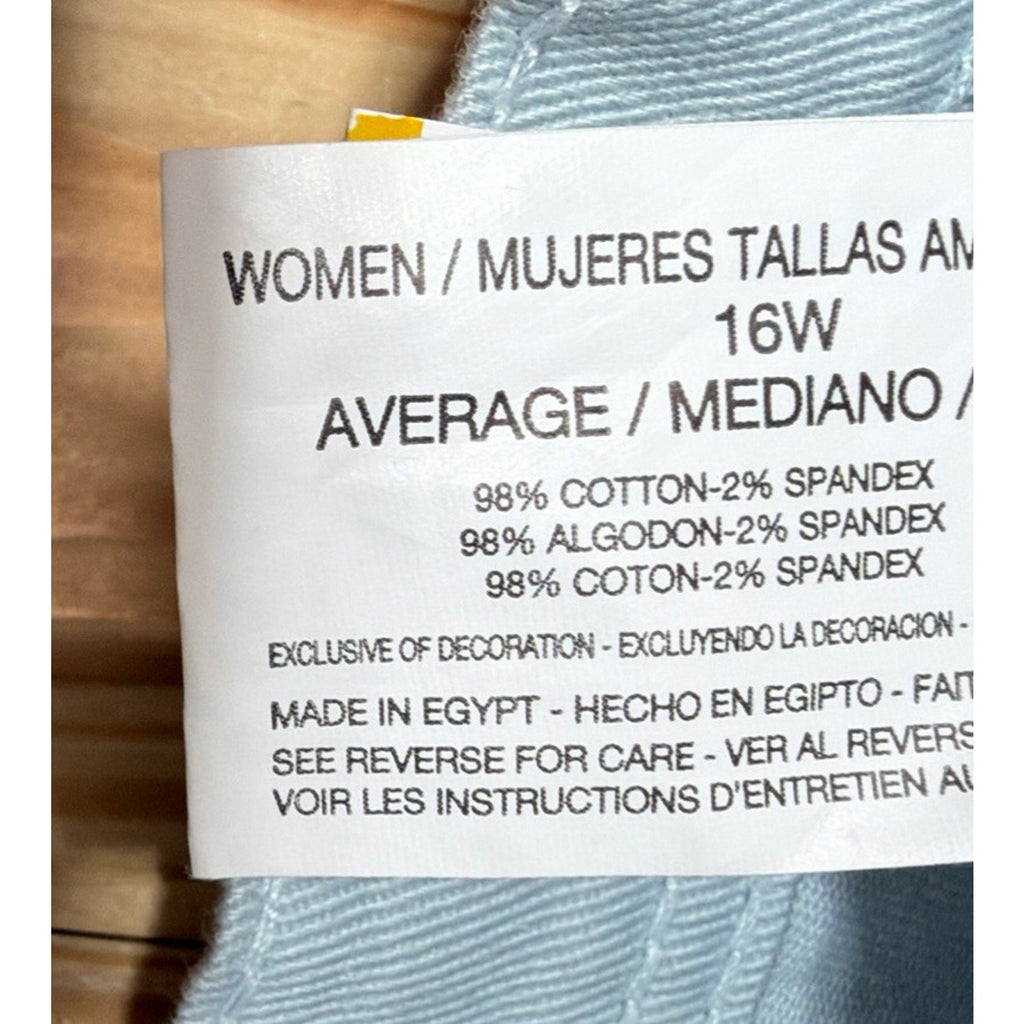 GLORIA VANDERBILT AMANDA 16 AVERAGE High Rise CASCADE BLUE PANTS NWT 36x31