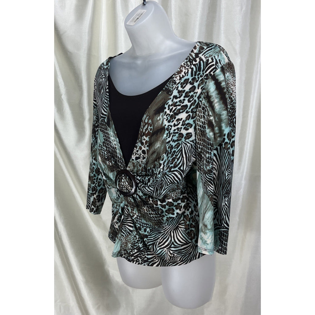 Dressbarn Women’s Size Petite Small Surplice Neckline Top Made In USA