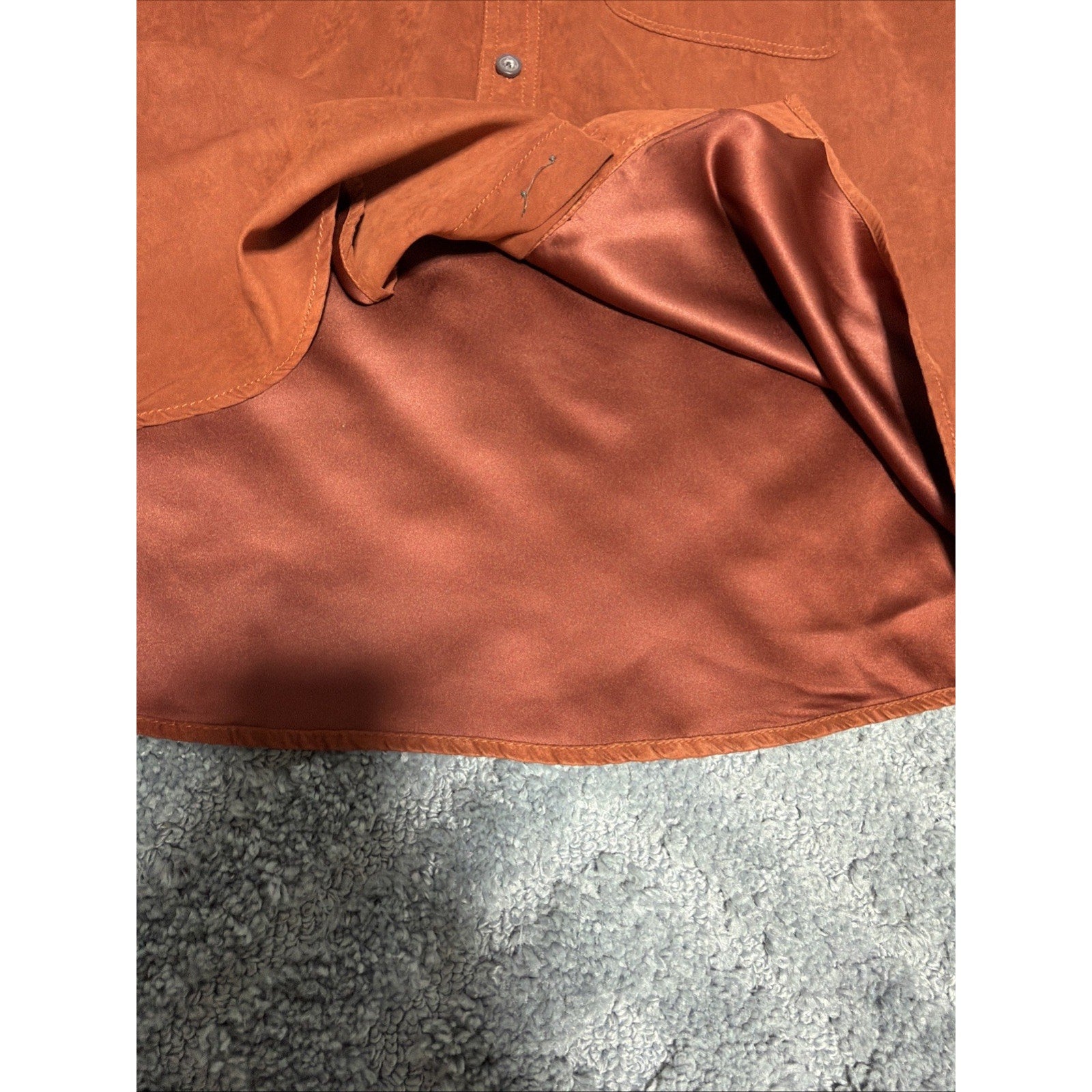 MORGAN CREEK OUTFITTERS Faux Suede Men's Shirt Size Medium Rust