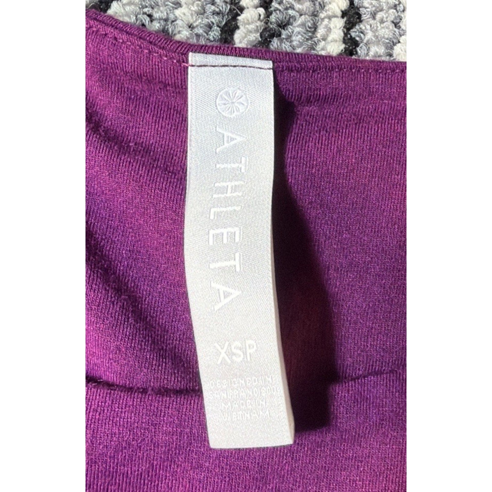ATHLETA WOMEN'S VELVET PLUM SLEEVELESS SANTORINI THERA DRESS PETITES Sz XSP