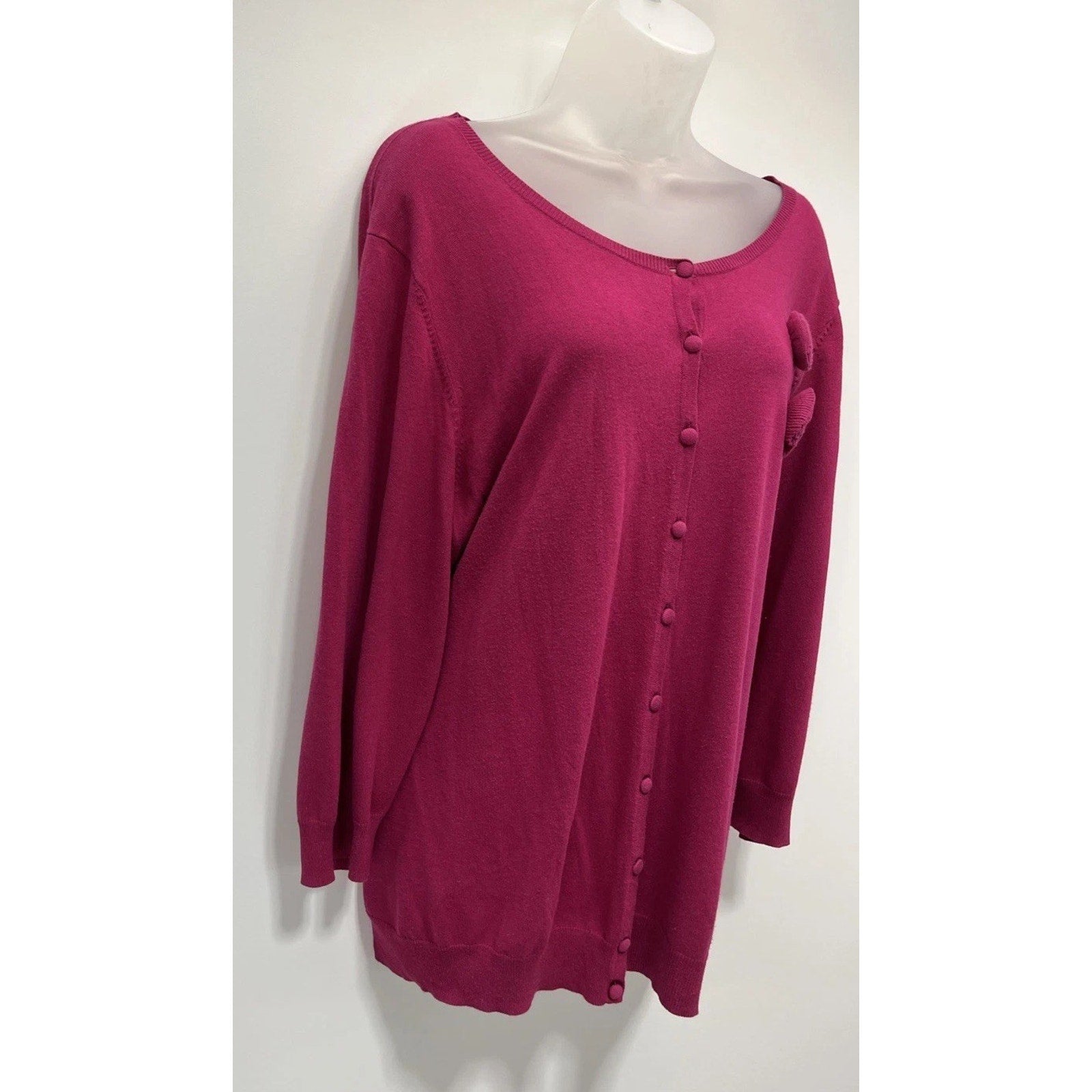 Women’s Talbots Magenta Long Sleeve Cardigan Size 3X