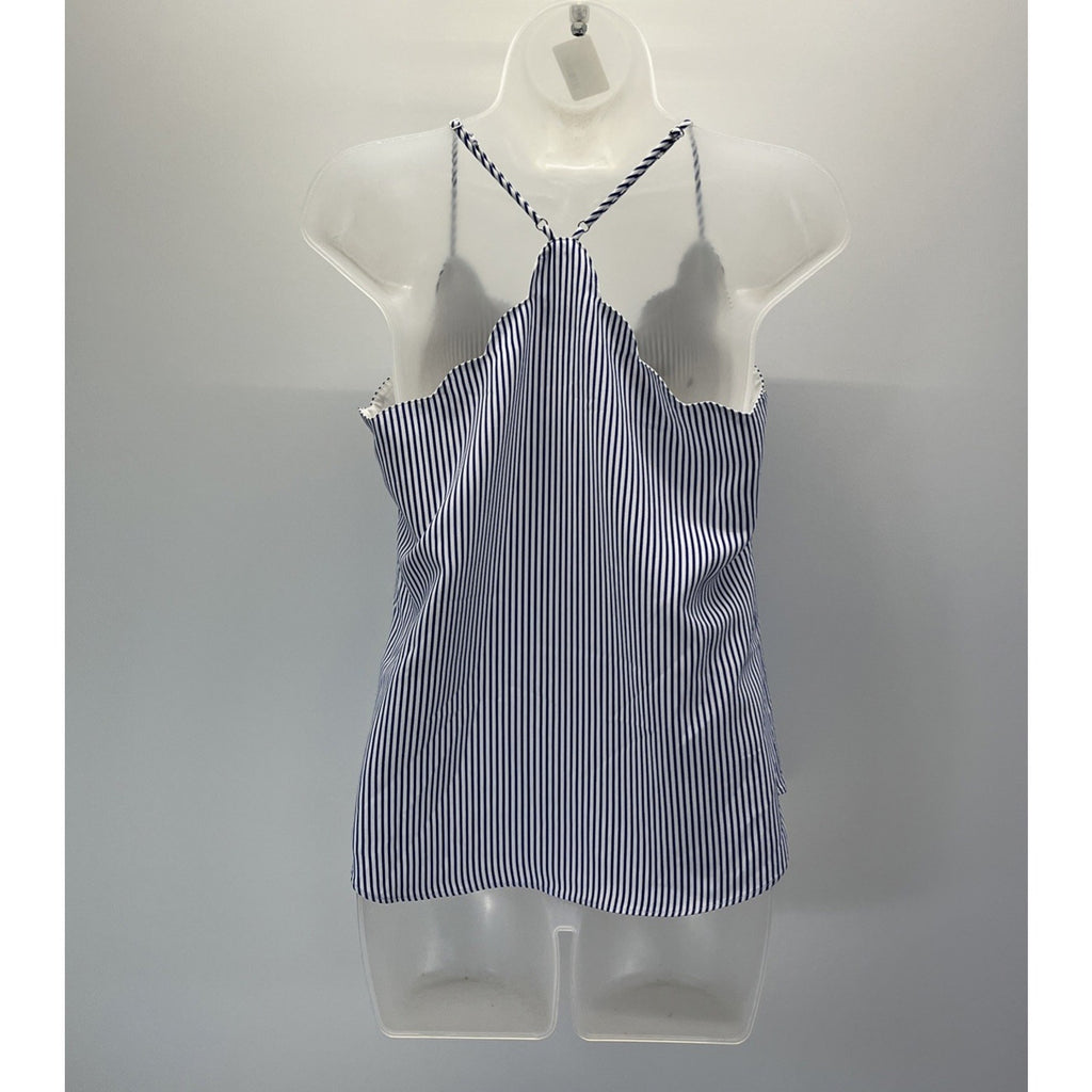 NWT J.crew women's Lined striped scalloped trim tank top camisole size: 4