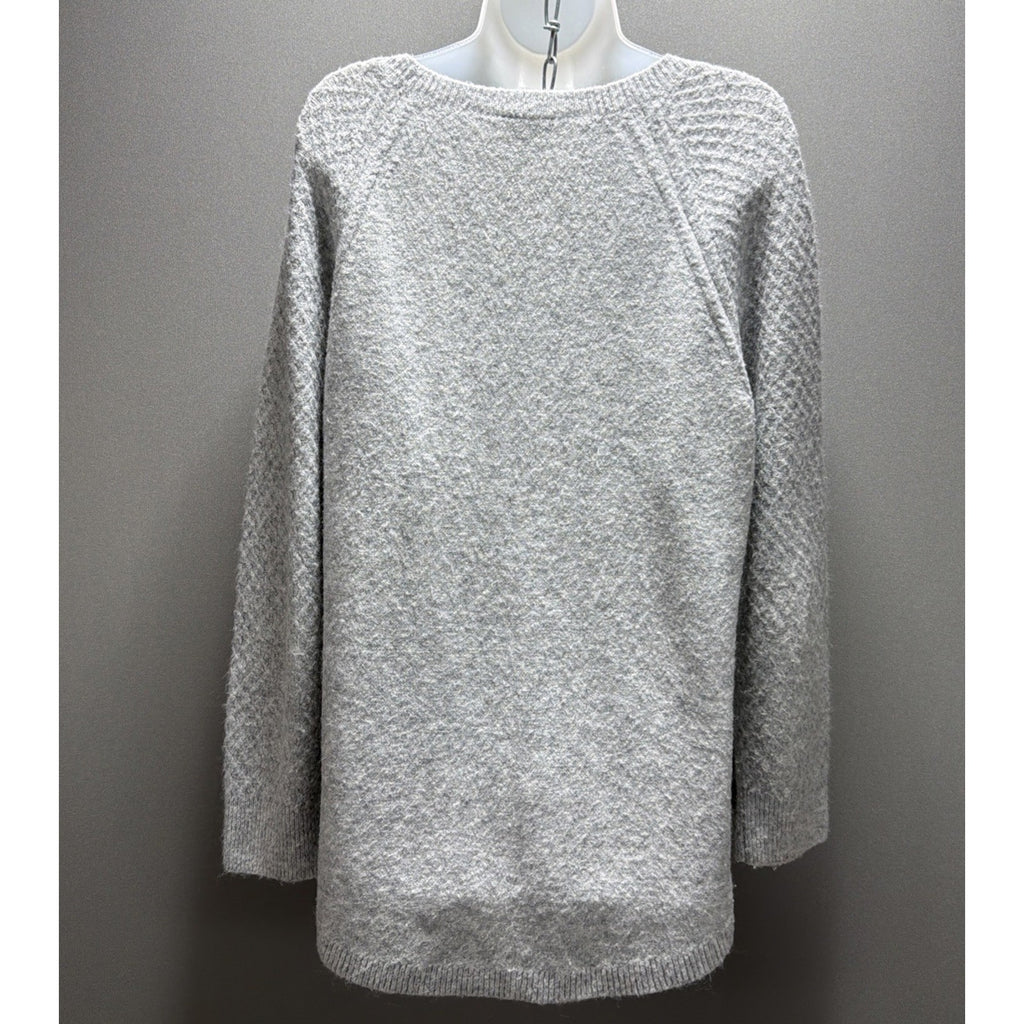 ANN TAYLOR LOFT Women Knit Tunic Sweater Size Large Gray Stretch