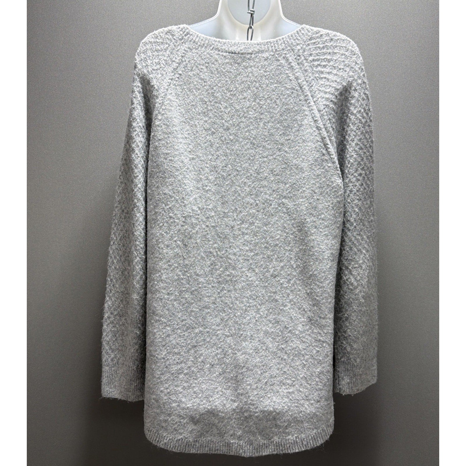 ANN TAYLOR LOFT Women Knit Tunic Sweater Size Large Gray Stretch
