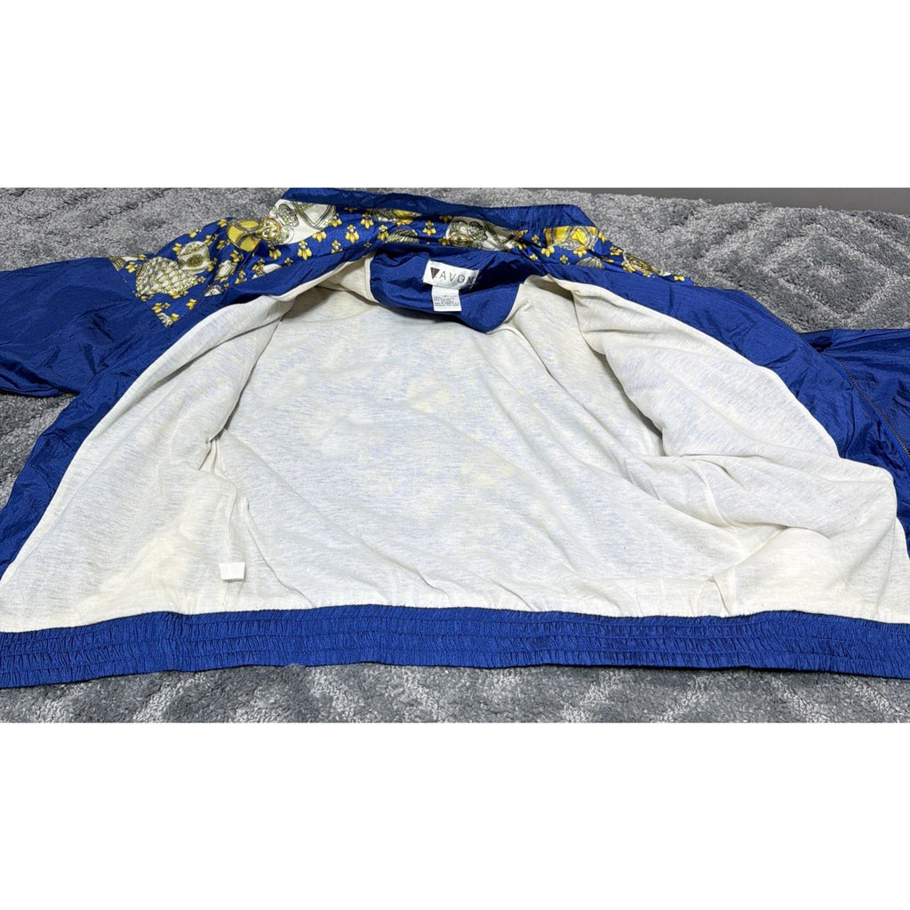 AVON Vintage 1998 Holiday Christmas Bulbs Design Blue Ladies Jacket Small