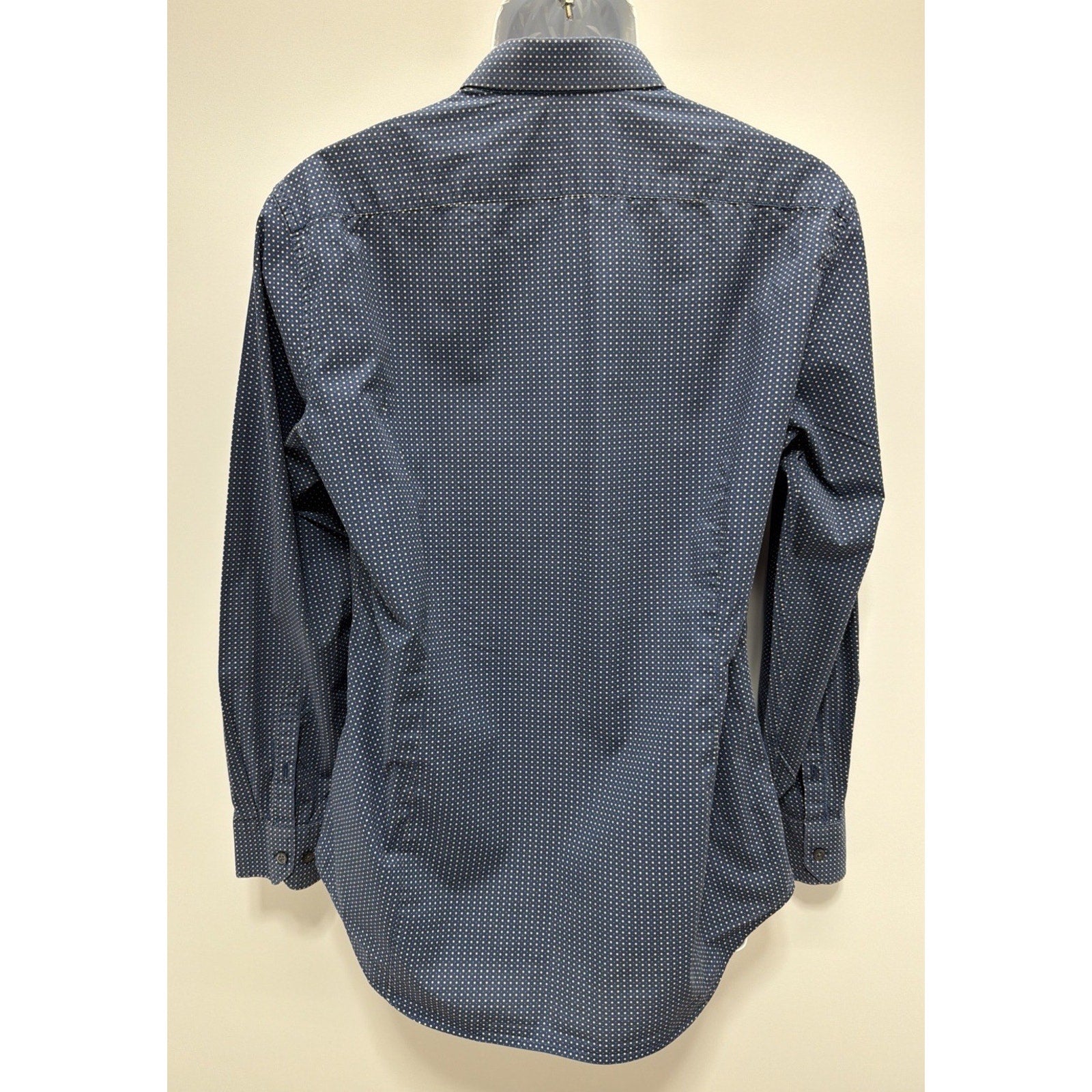 Banana Republic Sz Medium Blue Geo Slim Fit Long Sleeve Shirt Stretch EUC