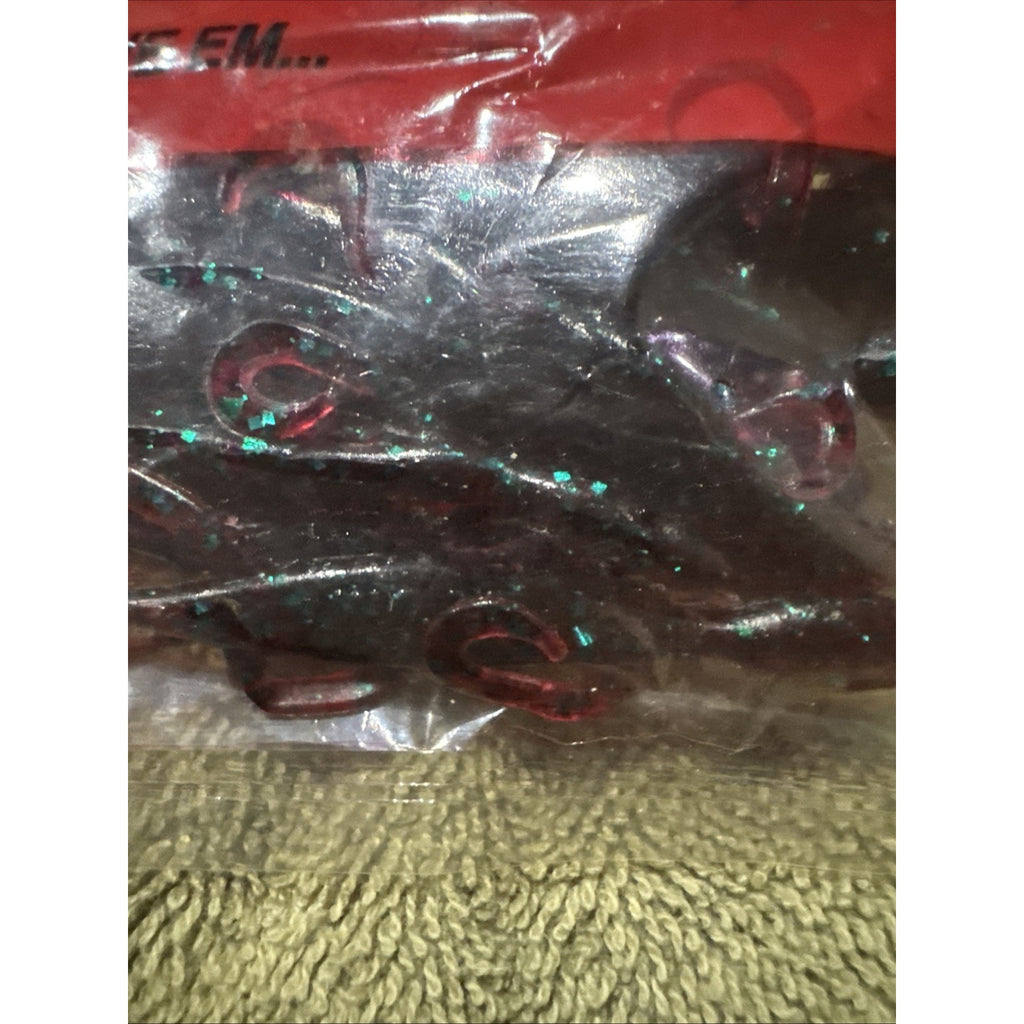 Vintage Zoom Mini Lizard 4” Red Bug 15 Pack Bass Fishing Lures 005-021 NOS