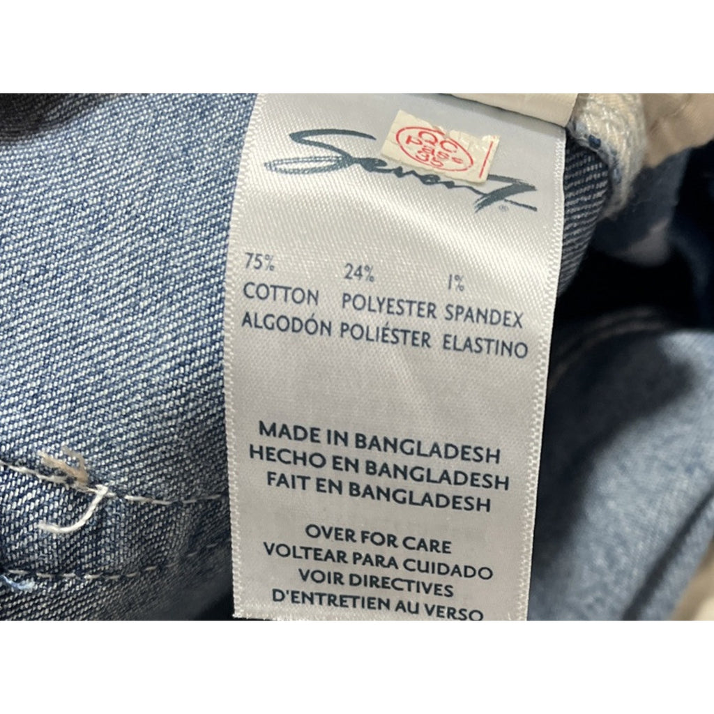 Seven7 Women's Jeans 12 34x28 Metro Ultra High-Rise Skinny Stretch Distressed