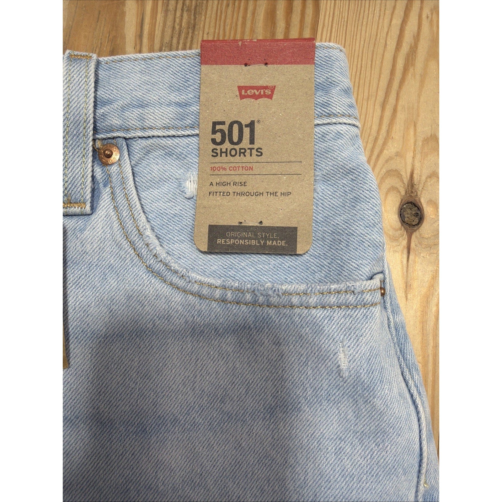 New Levi's Women 501 Original Button Fly High Rise Denim Frayed Cutoff Shorts 26
